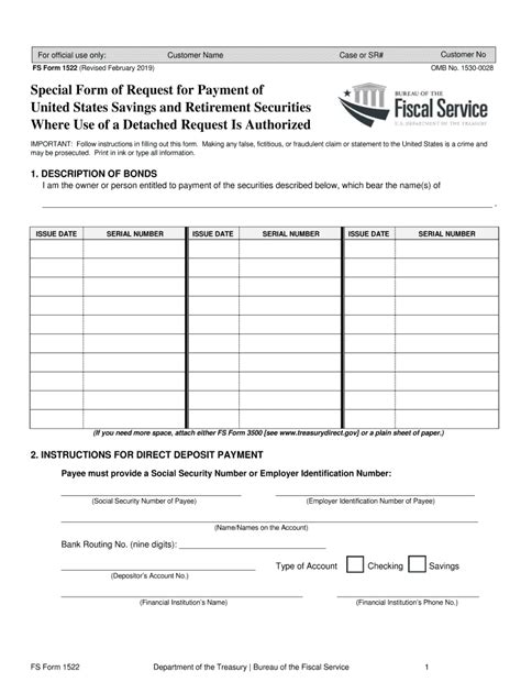 Government Form Fs Form 1522