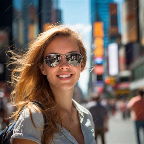 Premium Photo Beautiful Woman Smiling In Sunglasses