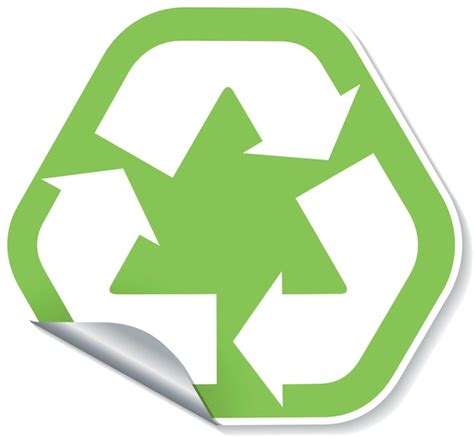 Um Adesivo De Reciclagem Verde Com Um Símbolo De Reciclagem Nele