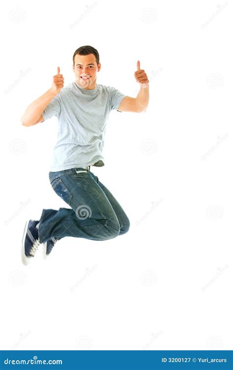 Man Jumping For Joy Stock Image Image Of Smart Energetic 3200127