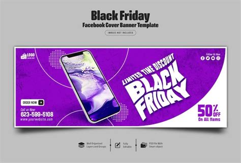 Premium PSD | Black friday sale facebook cover banner template