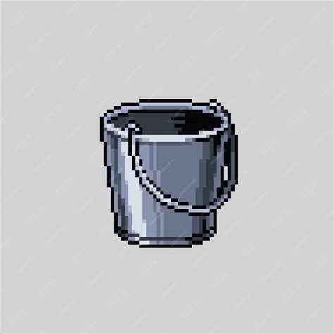 Ilustración De Arte De Píxeles Cubo Pixelado Cubo De Hierro Pixelado