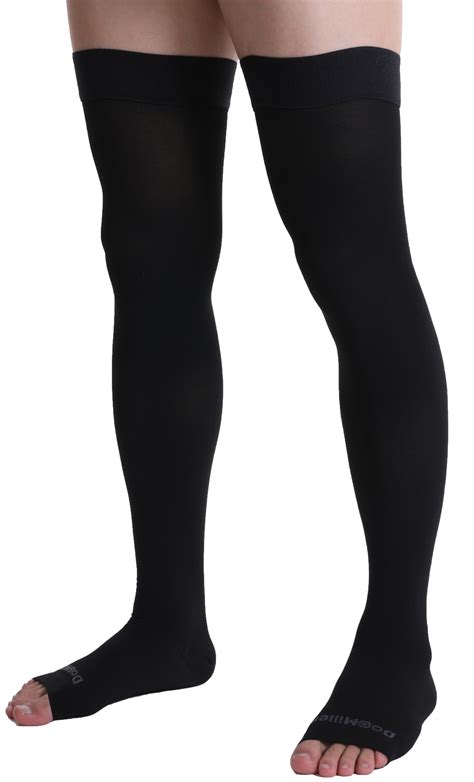 Doc Miller Thigh High Open Toe Compression Hose 20-30 mmHg Opaque Stoc