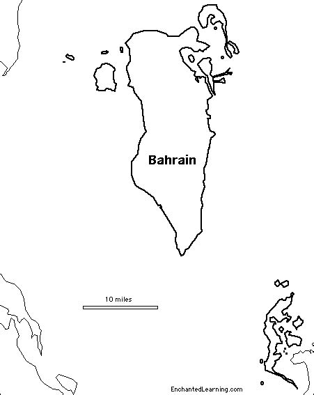 Outline Map Bahrain Enchantedlearning