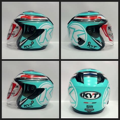 Jual Kyt Kyoto Aquamarine Biru Aqua Blue Seri Motif Single Visor