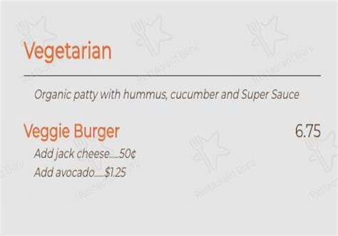 Menu at Super Duper Burgers restaurant, Berkeley