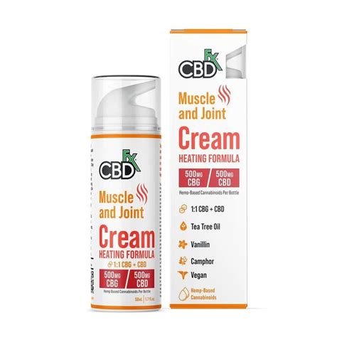 Cbdfx 500mg Cbg 500 Cbd Broad Spectrum Muscle And Joint Cream Heating