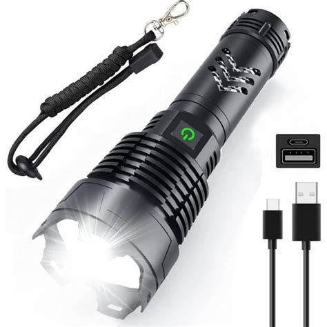 Lampe Torche Led Rechargeable De 90 000 Lumens Lampe Torche Xhp160