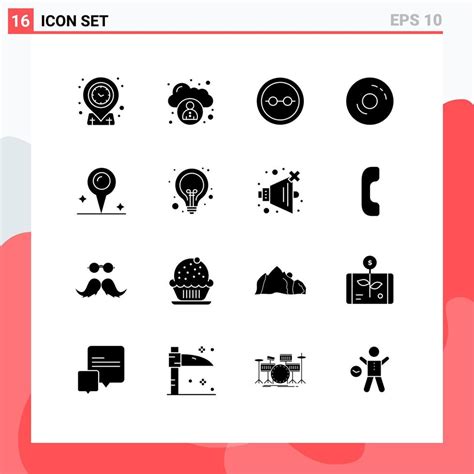 Pack Of 16 Modern Solid Glyphs Signs And Symbols For Web Print Media