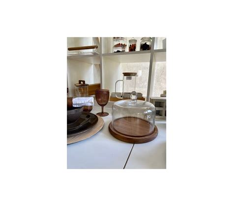 Presentoir Gateaux En Bois Avec Cloche En Verre Toute L Offre Objet