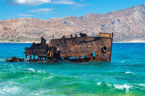 Shipwreck Near Gramvousa Island Crete Greece Stock Image Image Of