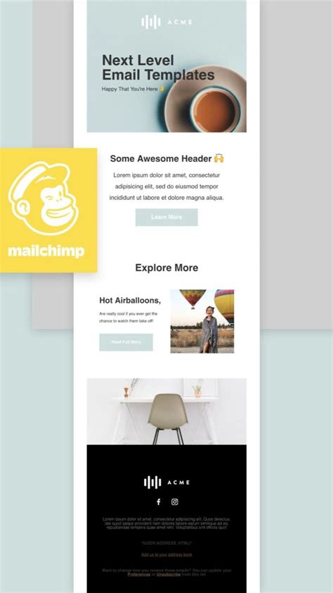 Responsive And Editable Mailchimp Newsletter Template Mailchimp Email