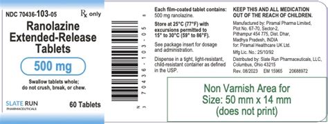 Ranolazine Er Tablets Package Insert