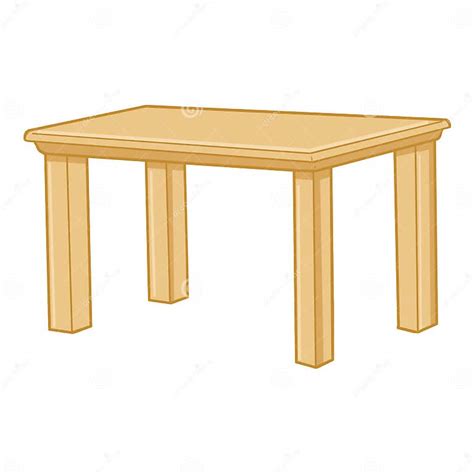 Wooden Table Isolated Illustration Stock Vector Illustration Of Wood