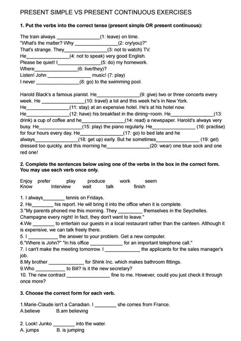 Present Simple Vs Present Continuous Exercises By Jose Angel Ballesteros Lorenzo Issuu