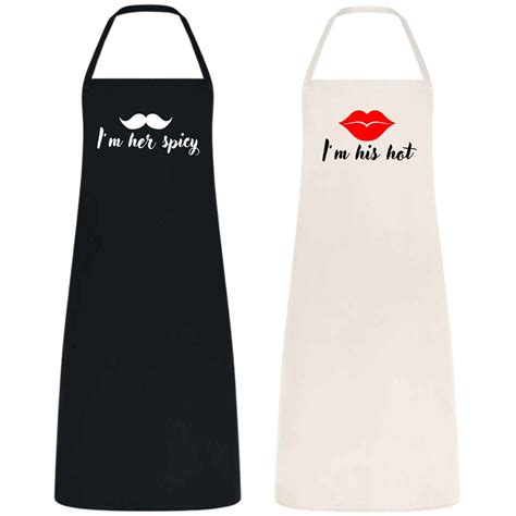 Couples Set Of Apron I M Her Spicy I M His Hot Aprons For Couples Wedding Anniversary Gift