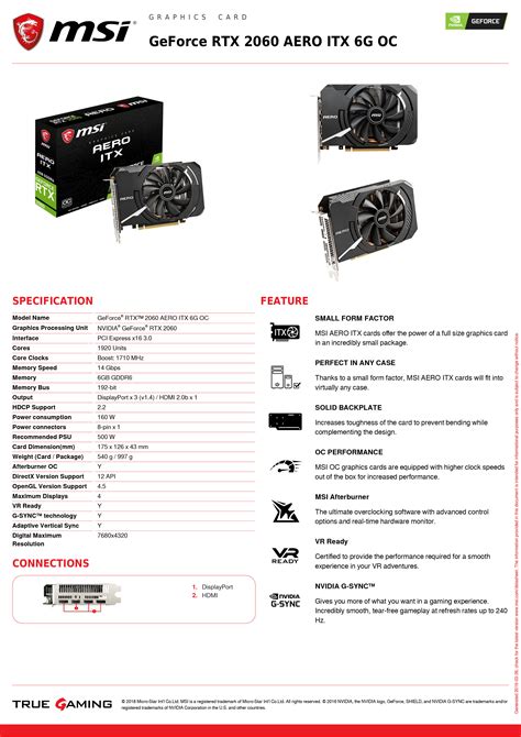 Msi Geforce Rtx 2060 Aero Itx Oc 6gb 192bit Gddr6 Dx12 Fiyatı