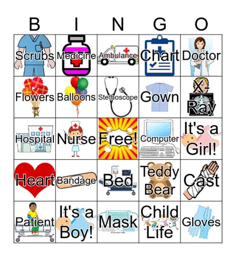 Hospital Bingo Card