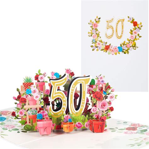 3D Pop Up Biglietti Di Auguri Per Il Compleanno Fiori Carta Per Adulti