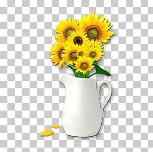 Stock Photography Common Sunflower Vase With Three Sunflowers PNG