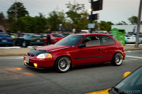 Red 6th Gen Honda Civic Hatchback On The Street