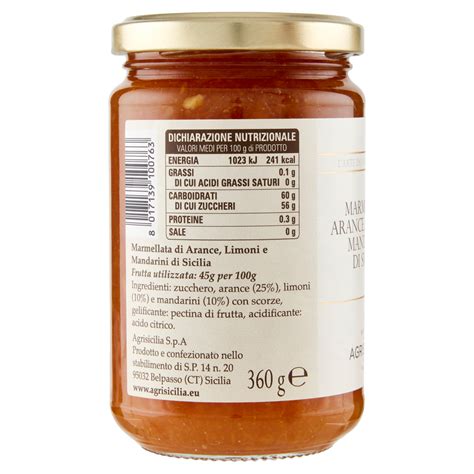 Agrisicilia Marmellata Arance Limoni E Mandarino Di Sicilia 360 G