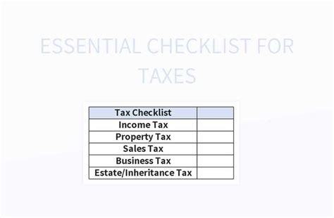 The Ultimate Tax Preparation Checklist Must Have Items For Filing Taxes Excel Template Free