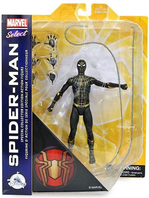 駿河屋 [ランクb] スパイダーマン ブラック＆ゴールドスーツ 「スパイダーマン：ノー・ウェイ・ホーム」 マーベル・セレクト アクション