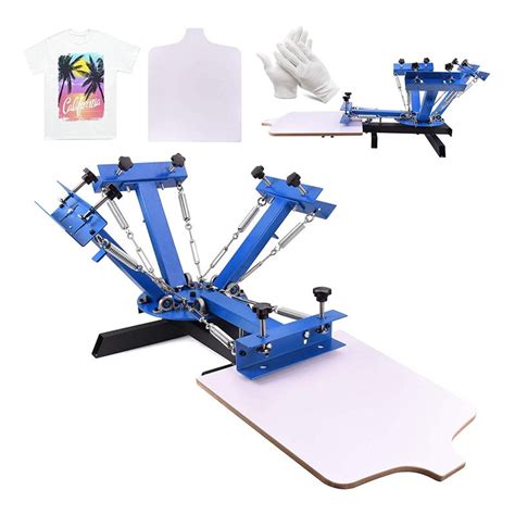 Screen Printing Press 4 Color 1 Station Silk Screen Printing Machine Kit 217 X 177 Inch