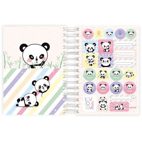 Agenda Di Ria Panda Folhas Spiral Ten Pt Un Loja