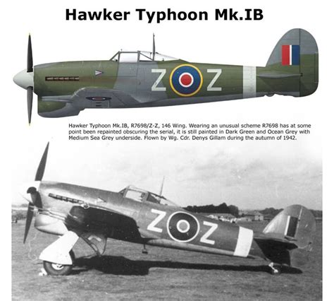 Typhoon Mk Ib Hawker Typhoon Wwii Aircraft Hawker