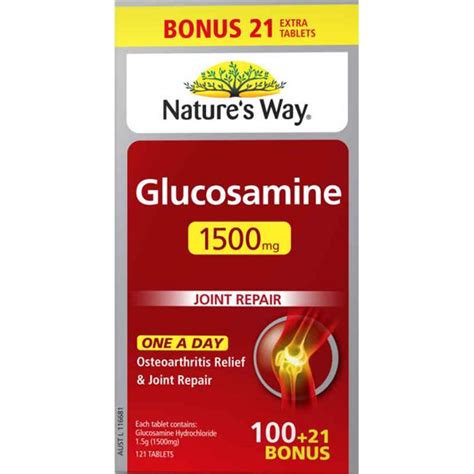 Nature S Way Glucosamine 1500mg 100 Tablets 21 Bonus Chemist Warehouse