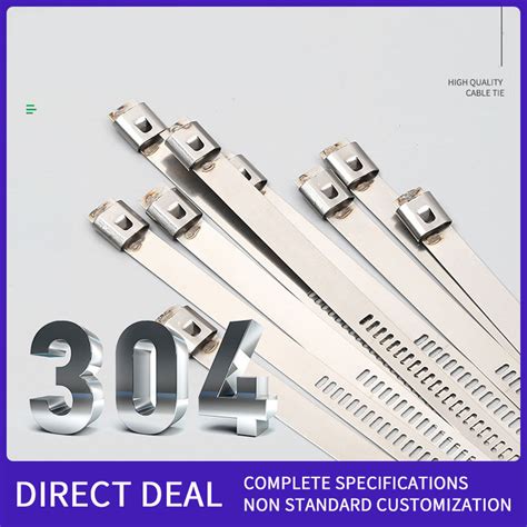 Custom Ss Ss Stainless Steel Cable Ties Stepped Snap Self Locking