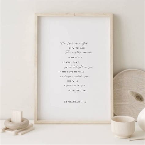 Zephaniah The Lord Your God Is With You Mighty To Save Etsy