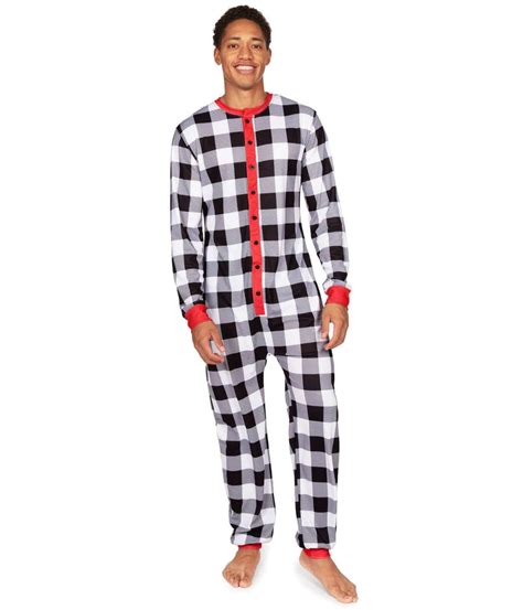 Christmas Crew Plaid Onesie Pajamas: Men's Christmas Outfits | Tipsy Elves