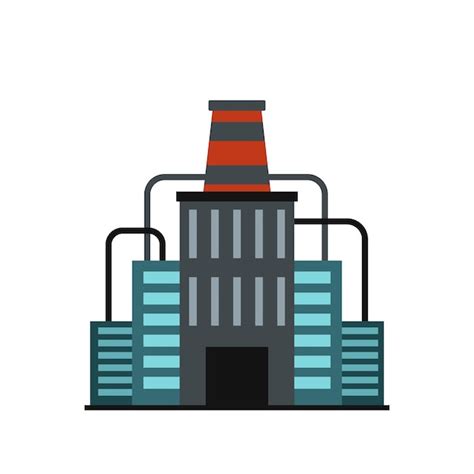 Premium Vector Factory Building Icon In Flat Style Isolated On White