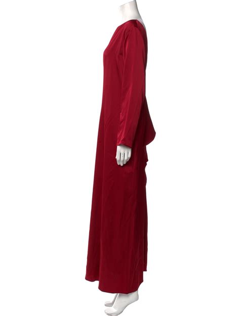 Marina Rinaldi Bateau Neckline Long Dress - Red Dresses, Clothing