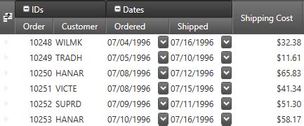 Field Grouping Xamdatapresenter Infragistics Wpf Help