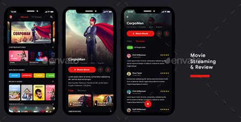 Movie App Ui Kit Web Series App Ui Kit Online Video Streaming App Ui