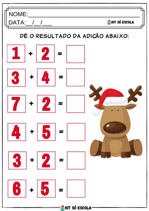 Atividades De Matem Tica Natal Adi O S Escola