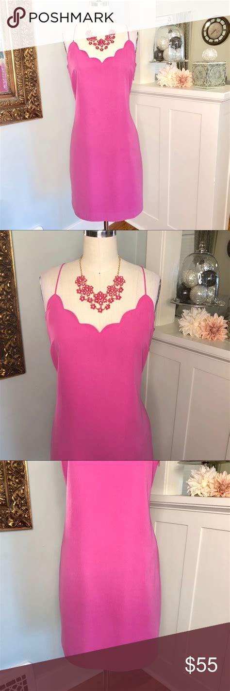 J Crew Pink Scalloped Tank Dress Sleeveless Clothes Design Lace