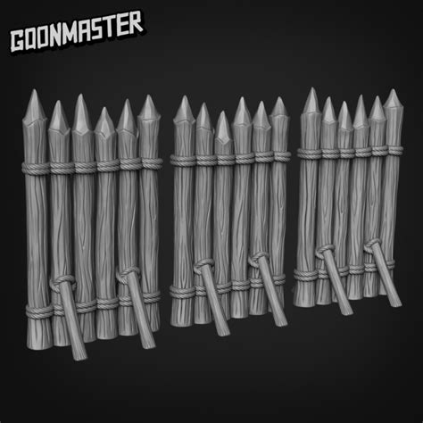 3d Printable Spiked Post Wall Set By Goon Master