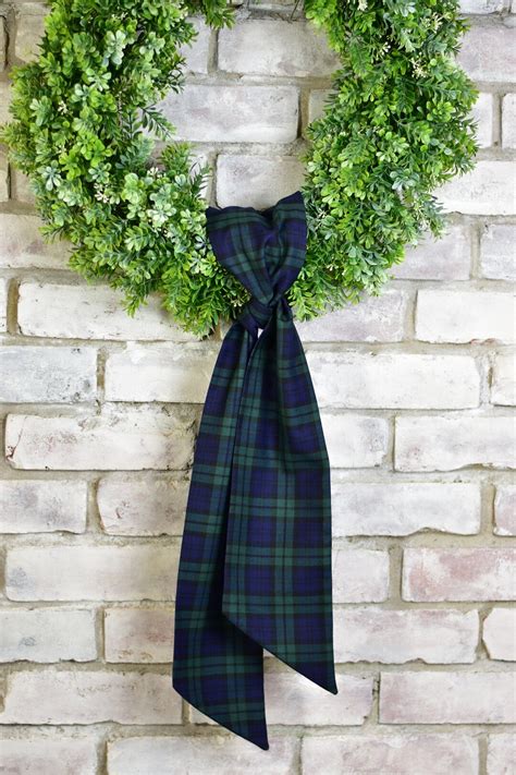 Blackwatch Wreath Sash Navy And Green Plaid Sash Black Watch Tartan