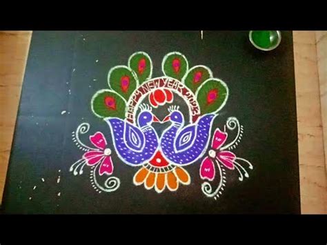 5 3 Dots Peacock Rangoli Kolam 2023 New Year Rangoli Margazhi Madham