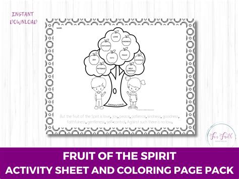 Fruit Of The Spirit Coloring Page And Activity Sheet Fruit Of The