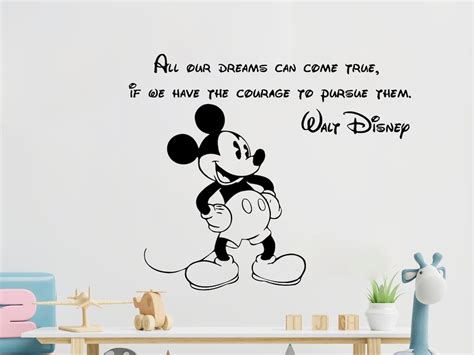 Mickey Mouse Decal Wall Decals All Our Dreams Quote Vinyl Stickers Nursery Decor Mickey Mouse ...