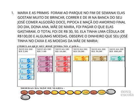 Resolução De Situações Problema Envolvendo Valores Do Sistema Monetário