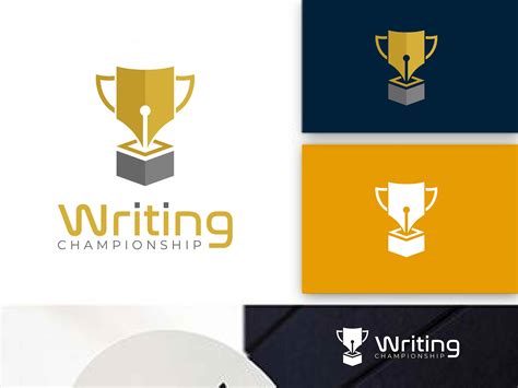 Writing Champion Logo Design Writing With Trophy Logo Behance