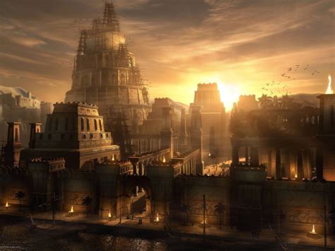 Temple Sunlight Digital Art Fantasy Art Sunset City Cityscape