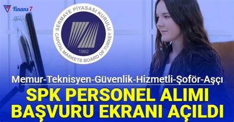 Sermaye Piyasası Kurulu SPK personel alımı başvuru ekranı açıldı 2023